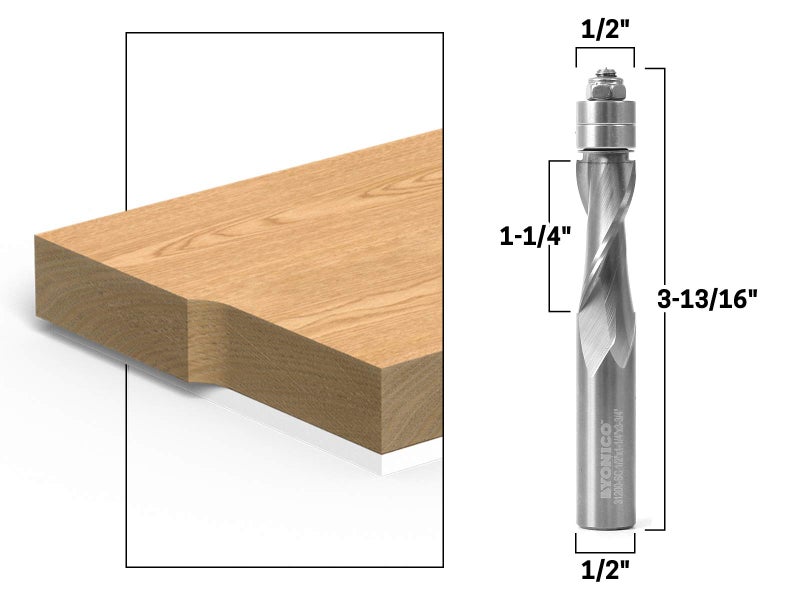 YONICO Router Bits Pattern Bit Solid Carbide Flush Trim Spiral 1/2-Inch Up-Cut 1/2-Inch Shank 31200-SC - Image 2